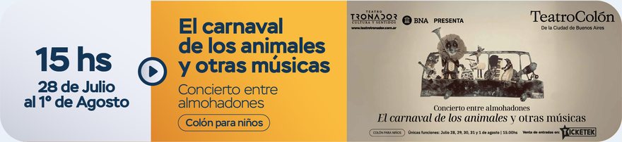 El carnaval de los animales y otras músicas - Concierto entre almohadones - 15hs - 28 de Julio al 1° de Agosto - Colón para niños