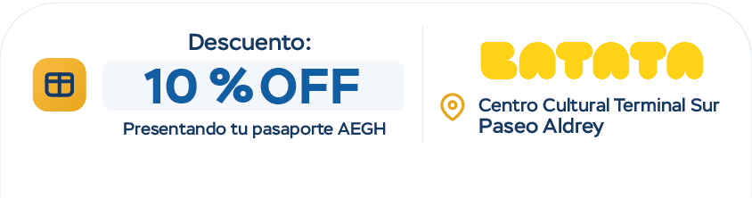 Descuento 10% OFF presentando tu pasaporte AEHG - BATATA - Centro Cultural Terminal Sur, Paseo Aldrey