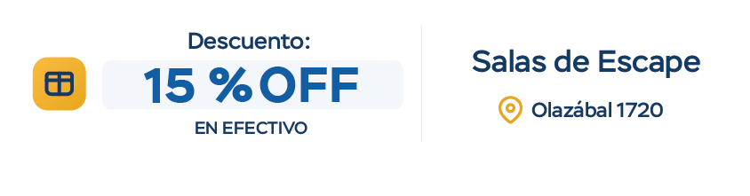 Descuento 15% OFF en efectivo - Salas de Escape - Olazábal 1720